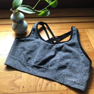 Bebe Sport Gray Crossback Sports Bra - L